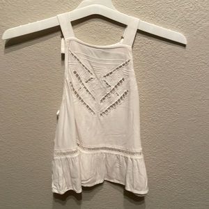 White flare cutout tank top